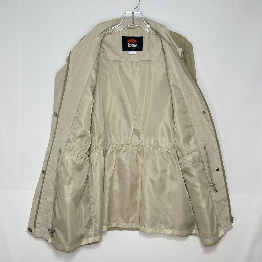 Totes Lightweight Windbreaker Jacket Size M Tan Full Zip and snaps No Hood women - Picture 6 of 16